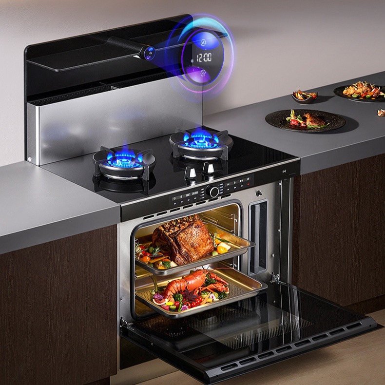 Fire. Star Man Steamed Baking and Fried Integrated T70BC Integrated Stove Kitchen Household Steam Oven Range Hood Gas