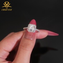 跨境高品质精品女士戒指925银镶VVS莫桑石欧美个性小众热销款戒指