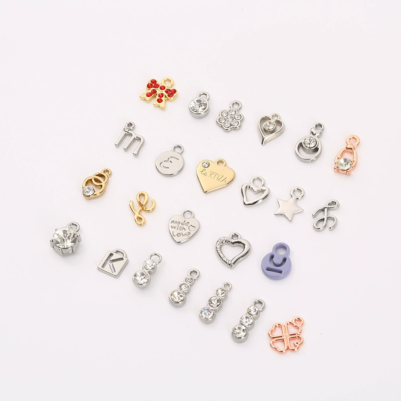 Metal bra heart shaped, pendant with letters, diamond accessory, underwear, wholesale
