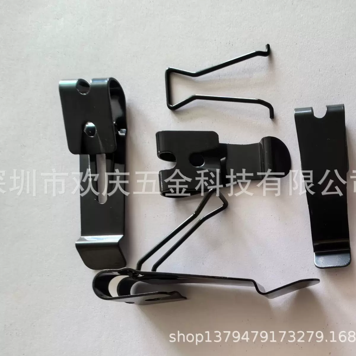 挂腰风扇背夹弹片 弹簧 五金模具 产品冲压 镭雕打标 激光二维码