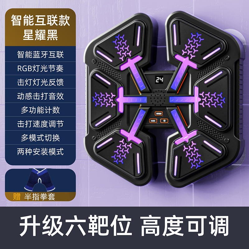 6 타겟 블랙 복싱 보드 [블루투스 모델] 충전식 버전