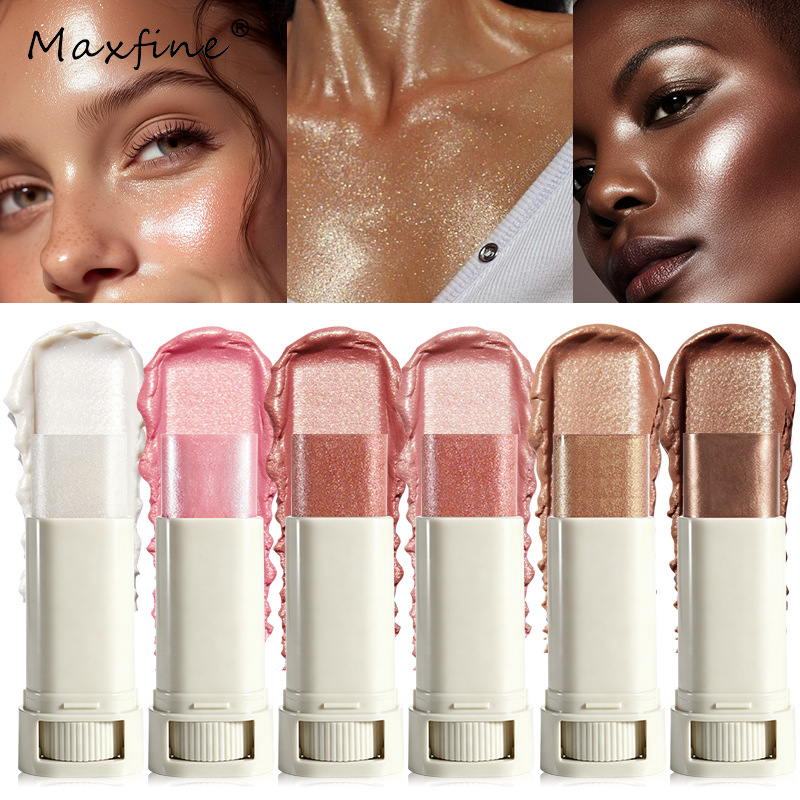 [Cross-border Exclusive] Maxfine Highlighter Stick: Natural, sheer, brightening, and contouring for a refined look. Wholesale export cosmetics.