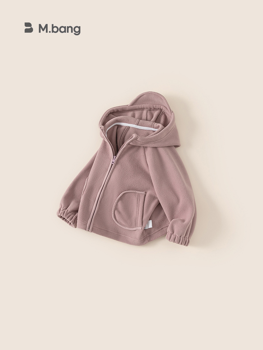 Youbao ropa para niños más chaqueta con capucha de terciopelo para niños, ropa de otoño e invierno, ropa de algodón para niños, top cálido para bebés para niñas