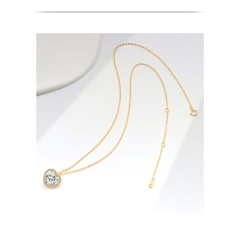 Pendant Necklace Classification 925 sterling silver Chain Material 925 Sterling Silver Cable Chain Plating Heart Shape Pendant Necklace