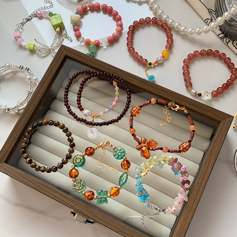 2026 Summer New Popular Butterfly Heart Adjustable Bracelet for Women, New Chinese Style Peace Buckle Flower Layered Bracelet