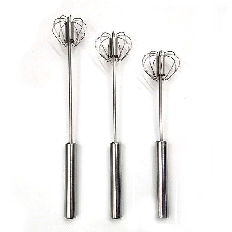 Stainless Steel Semi-Automatic Egg Beater Egg Cream Stirring Stick Household Manual Press Rotary Egg Beater