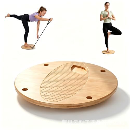 Cross-border household wooden stretching board, solid wood yoga core strength trainer, creative wooden balance board