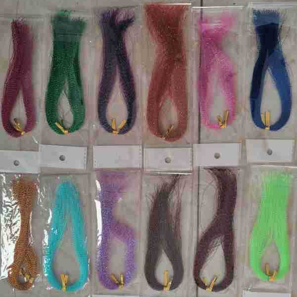 弯曲七彩彩虹丝螺旋片钓具绑钩子装饰羽毛钩螺纹状黑银旋转丝