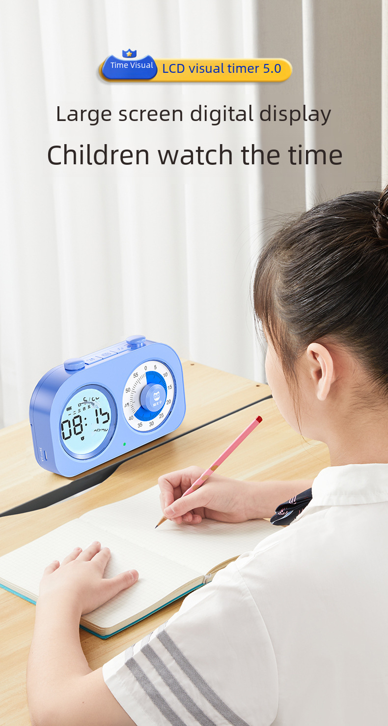 Cat Prince Visual Timer for Children Learning Special Self-discipline Timing Office Time Manager Alarm Clock