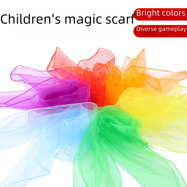 60cm Solid Color Chiffon Nylon Scarf Variety Performance Dance New Style Small Square Scarf Candy Color All-match Scarf