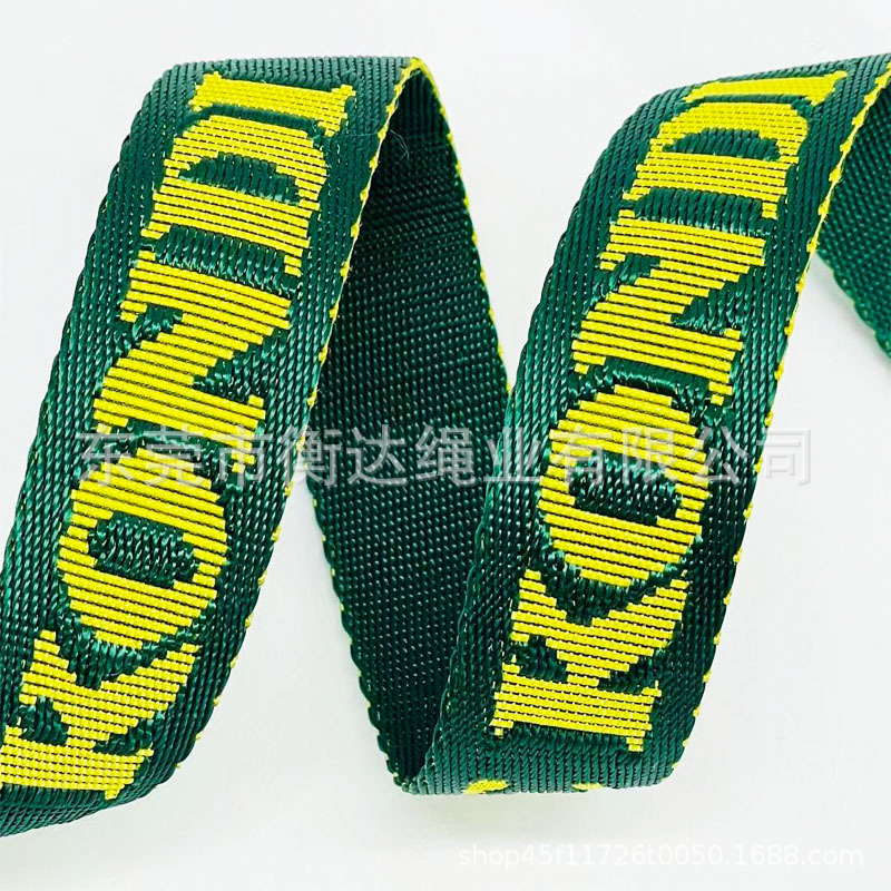 Fábrica de poliéster engrosado imitación de nylon hueco multicolor jacquard correa de bolsas correa de hombro correa de deportes al aire libre