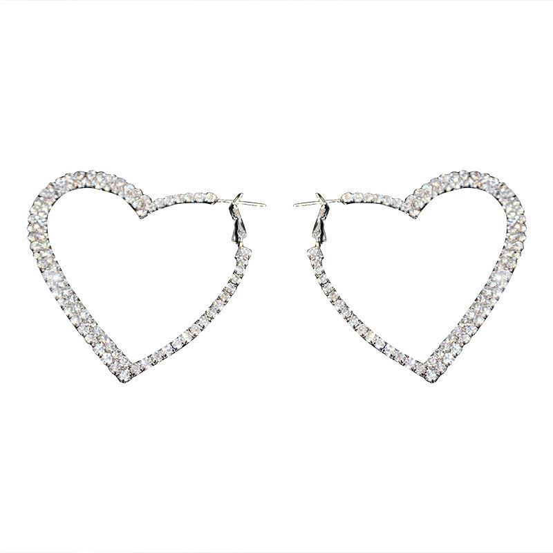 Silver needle, fashionable earrings, silver 925 sample, European style, diamond encrusted, simple and elegant design, wholesale