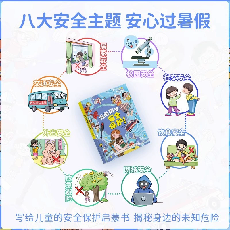 Safe protective comics, popular science book with pictures for students, training, early education