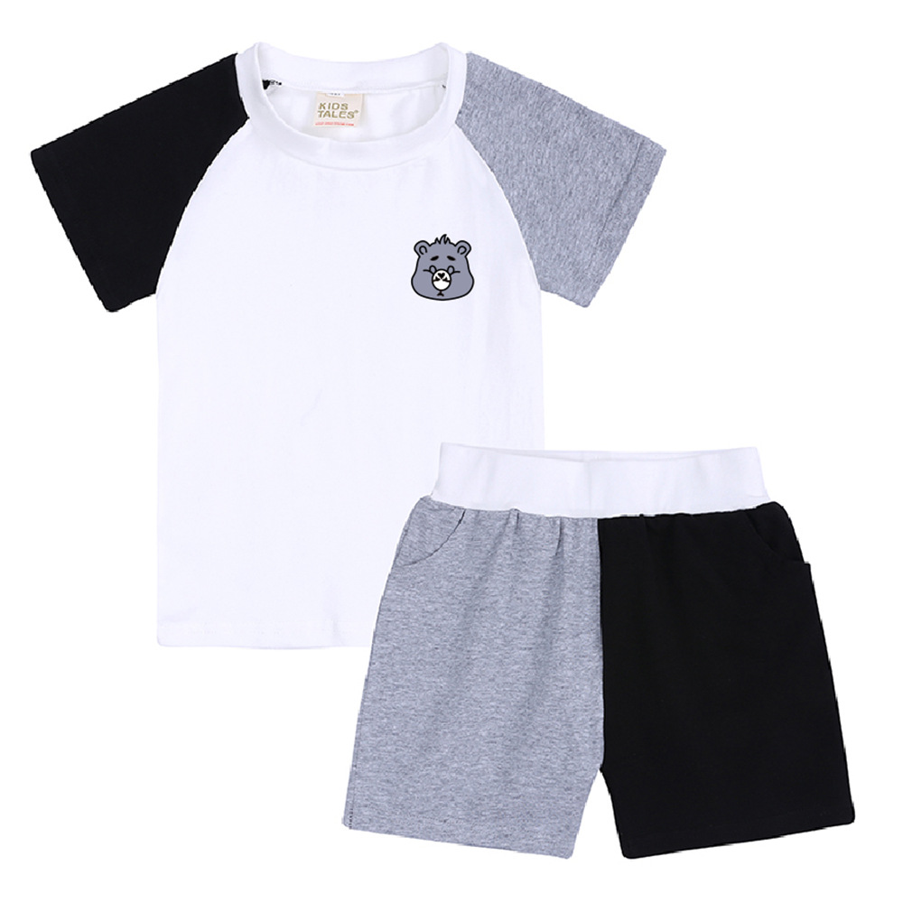 Regular Fit Fit Type Color Block Pattern Summer Season Cute Color Block Cotton Boys Clothing Sets