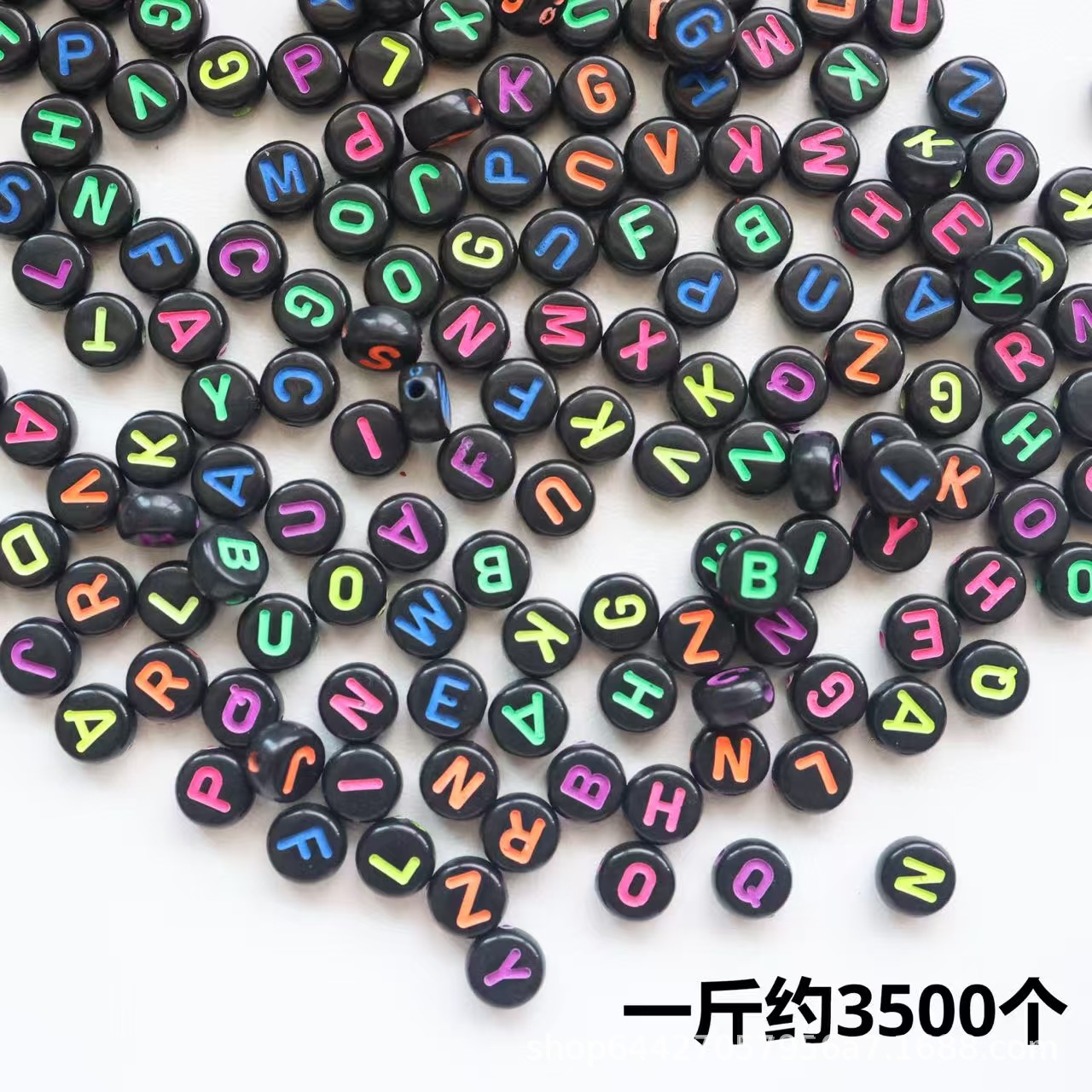 Cuentas de letras de patrón acrílico de agujero pasante cuentas sueltas diy pulsera de cadena de teléfono móvil joyería de cadena de todo fósforo accesorios con cuentas