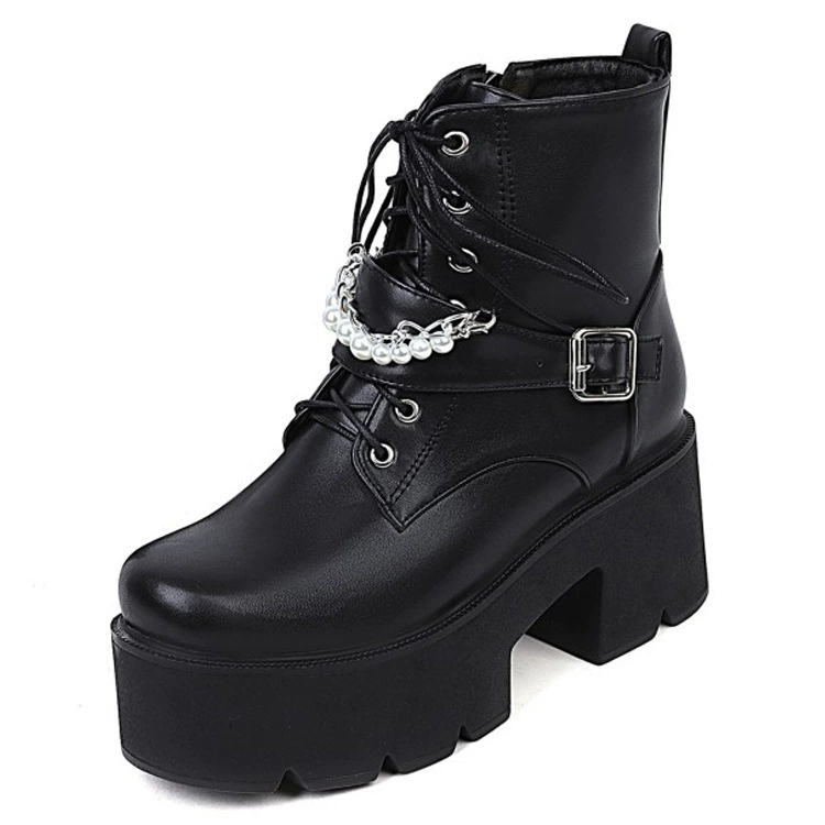 Low boots platform, chain, ebay, European style, plus size