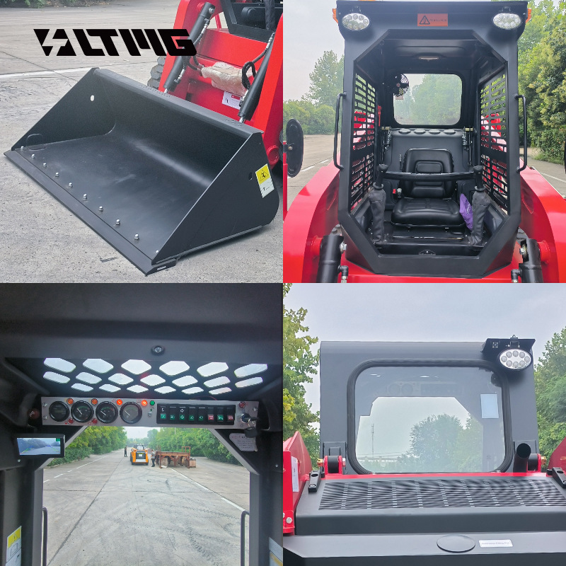 Cargador deslizante transfronterizo abierto cabina tipo ruedas multifuncional tipo asiento tipo transporte pequeño carretilla elevadora