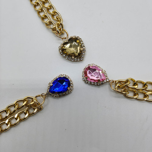 New Arrival Pet Dog & Cat Accessories: Drip-Shaped Heart Pendant Necklace, Decorative Metal Aluminum Chain, Stylish Fashion Add-On