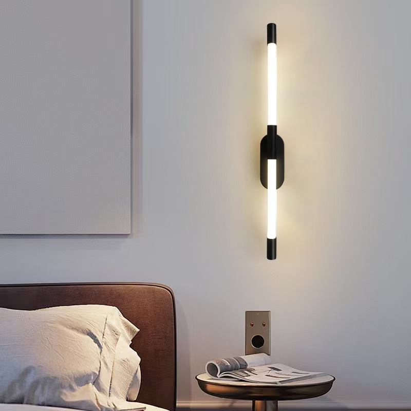 Moderno minimalista lámpara de pared larga hotel pasillo de fondo pared dormitorio cabezal de cama personalidad creativa LED lámpara de pared transfronteriza