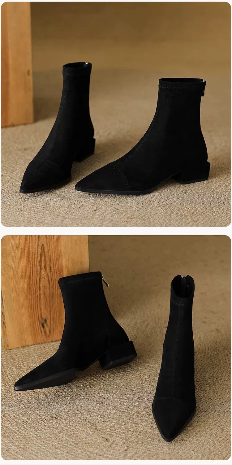 Winter cowboy laarzen voor dames van suède met warme voering_voghion.com