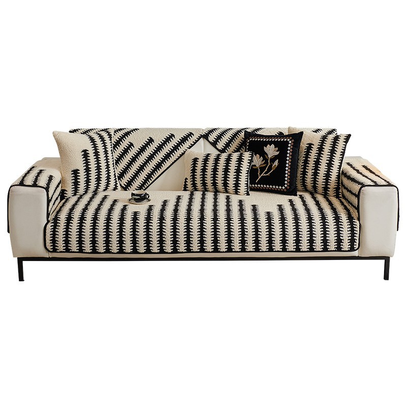 Cojín de sofá de peluche otoño y invierno de una sola pieza de sofá cubierta de alta calidad 2024 nuevo cojín de sofá recto grueso