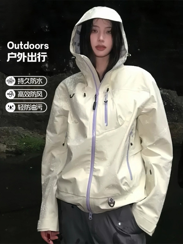 骆陀山系冲锋衣女款新款春秋户外防风防水三合一可拆卸外套男|undefined