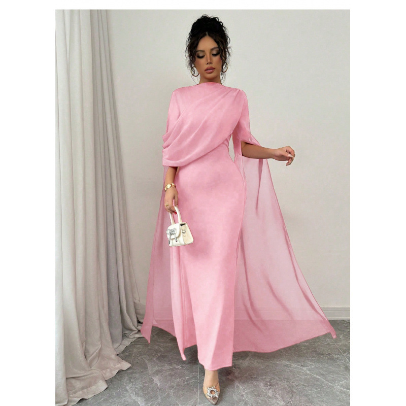 Europa y Estados Unidos comercio exterior chiffon vestidos de noche con mangas de Chal delgados vestidos de boda largos vestidos de novia europeos y estadounidenses