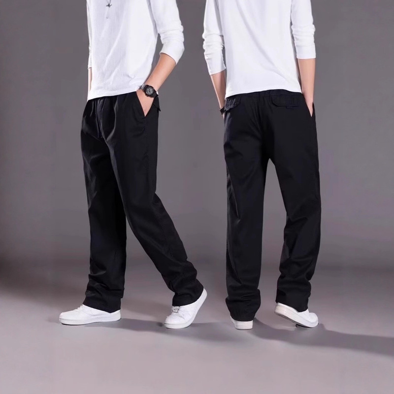 2025 New Men's Loose Plus-Size Cotton Long Pants, Oversized Cargo Straight Pants, Outdoor Casual Pants for Men