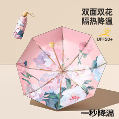 高颜値軽豪華五折両面双花傘日除け傘