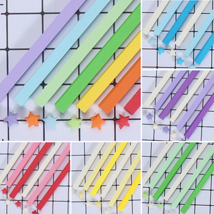 Colorful Origami Strips Finished DIY Handmade Wishing Bottle Glass Stacked Small Stars Kidsren's Five-Pointed Lucky Star Rectangular