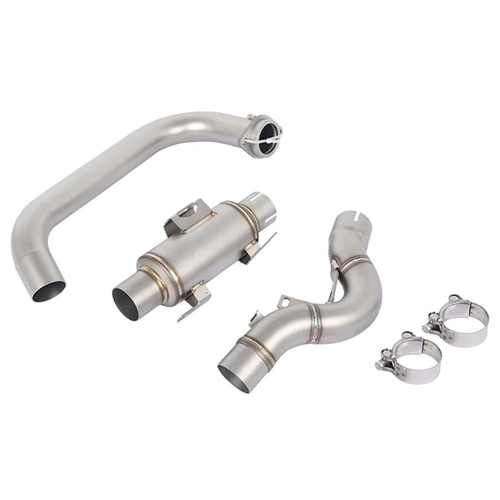 Triumph Scrambler 400X Exhaust Pipe Modification with Front Section Speed400 Carbon Fiber Tail Section Modified Exhaust Pipe