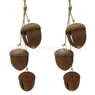 Christmas Metal Hanging Decoration Wind Bell Rusty Large Pinecone Bell Christmas Tree Decoration Jingle Vintage Rust Bell