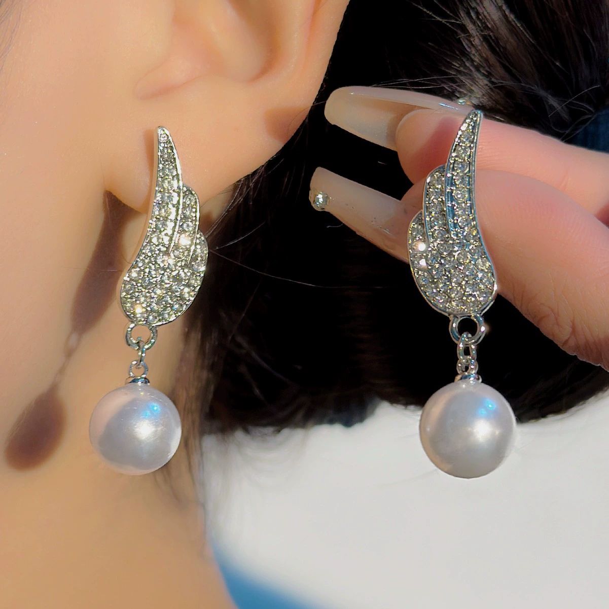 Серебряная игла, модные серьги из жемчуга, серебро 925 образец, французский стиль, стиль высокого качества, тренд сезона, опт