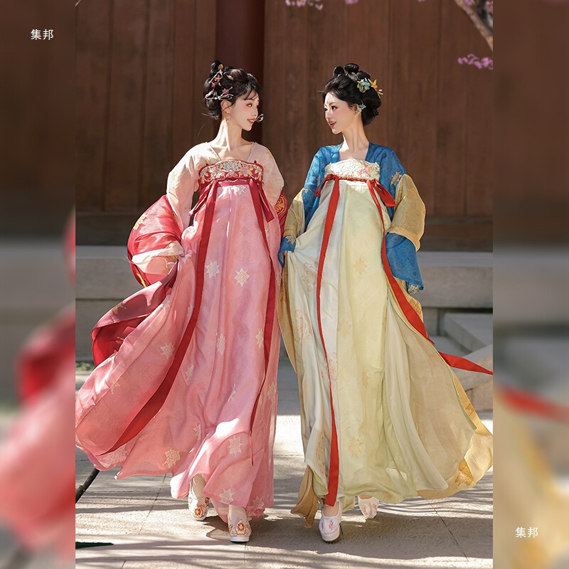 Lanhuazi Original Han Dynasty Women's [Flourishing Music] Tang Dynasty Restored Chest-Length Eight-Piece Skirt Daily Fairy Spring and Summer Suit