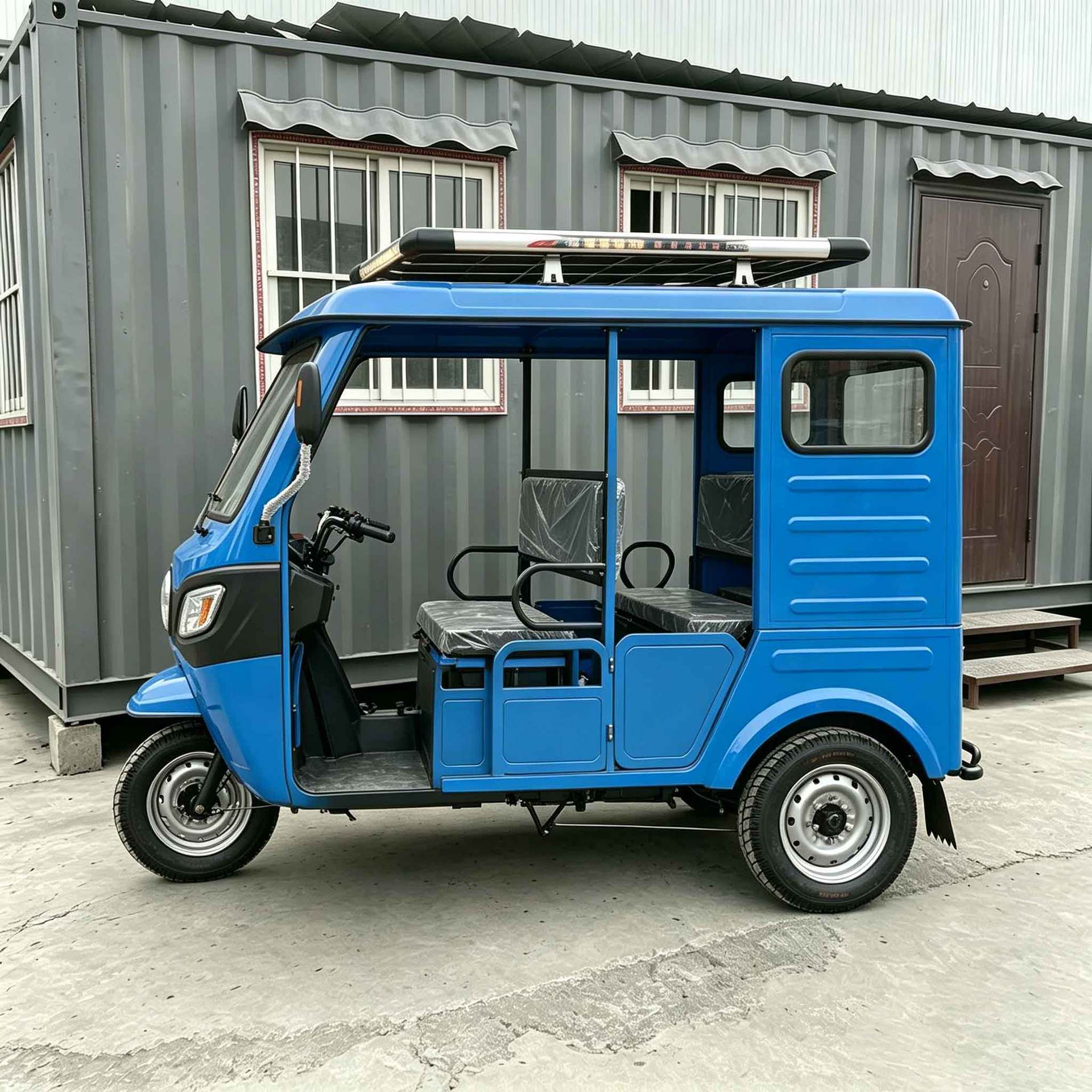 Tuktuk Passenger Tricycle, Passenger-Carrying Sightseeing Vehicle with Canopy, Cross-Border Export, Wind and Rain Protection, Comfortable
