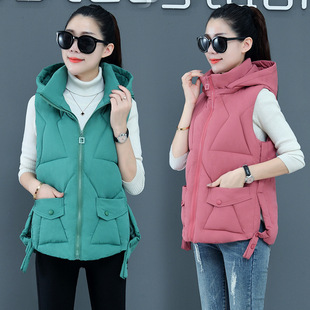 Horse Clip New 2023 Korean Style down Cotton Vest Women's Outerwear Autumn and Winter Slim Short Cotton Vest