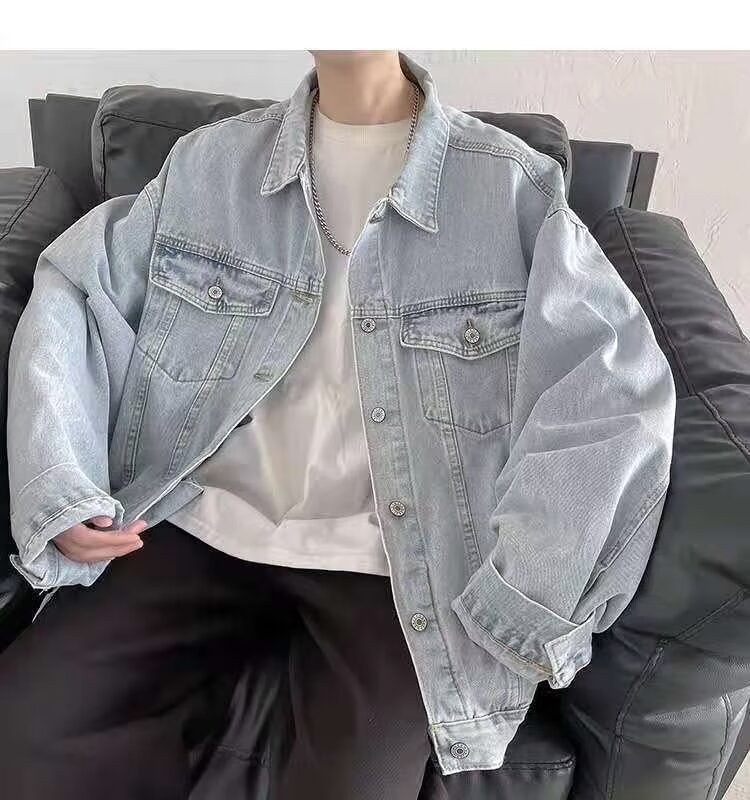 Denim Jacket For Men, Button Cardigan Style, Loose Versatile Top_voghion.com