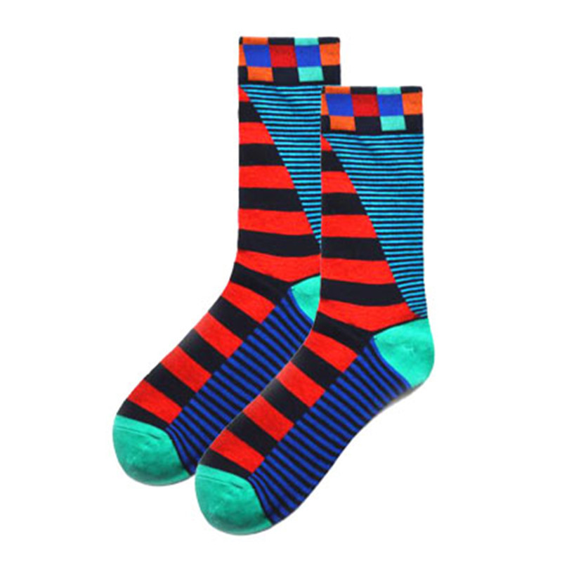 Popular Primavera, Otoño e Invierno moda media pantorrilla jacquard calcetines moda dibujos animados animal comida geométrica rayas fabricante