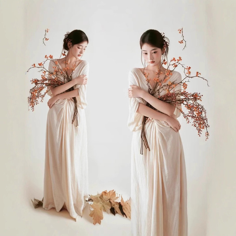 Photo Studio New Photo Retro Oil Painting Theme Zen Chinese Style New Cool Personal Art Photo Photography Clothing