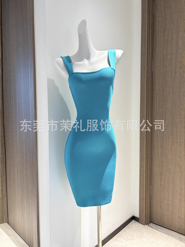 纯欲法式气质吊带连衣裙女新款修身显瘦包臀裙短裙绷带裙|undefined
