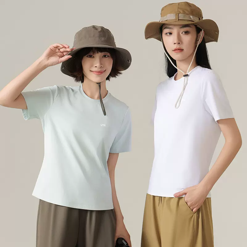 白色短袖t恤女无痕透气运动速干短袖女Ｔ恤圆领体桖女t恤夏季上衣