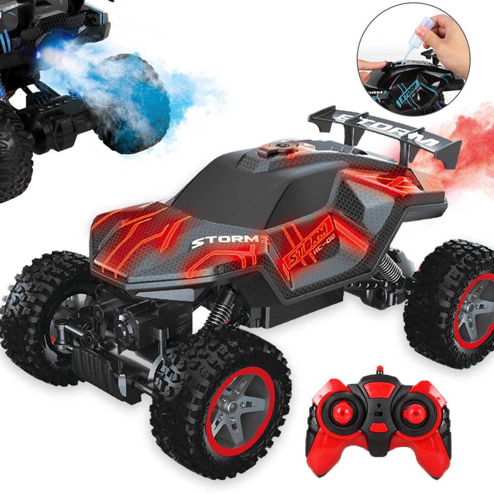 Cross-border spray light off-road mountain giant foot monster four-wheel climbing car stunt rock climbing children remote control car toy