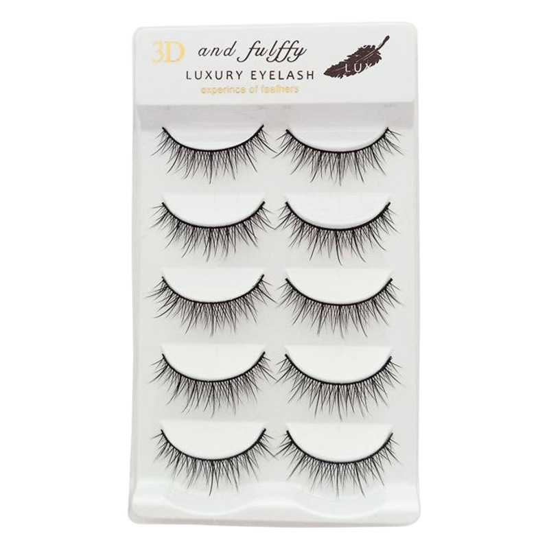 Pequeño Libro Rojo recomienda 3D124 natural tridimensional simple pestañas postizas maquillaje desnudo liso pequeñas pestañas frescas cinco pares