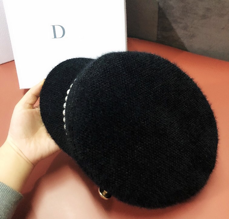 Kis illatos szél gyöngyház nercszőr sötétkék kalap női őszi-téli francia Hepburn stílusú hírességek egyszerű és sokoldalú sapkája_voghion.com