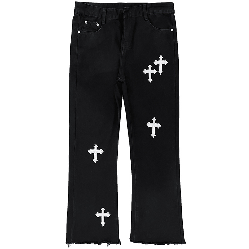 Cross jeans hombres 2022 primavera y otoño Harajuku estilo BF hip hop straight Loose casual deshilachados pantalones largos
