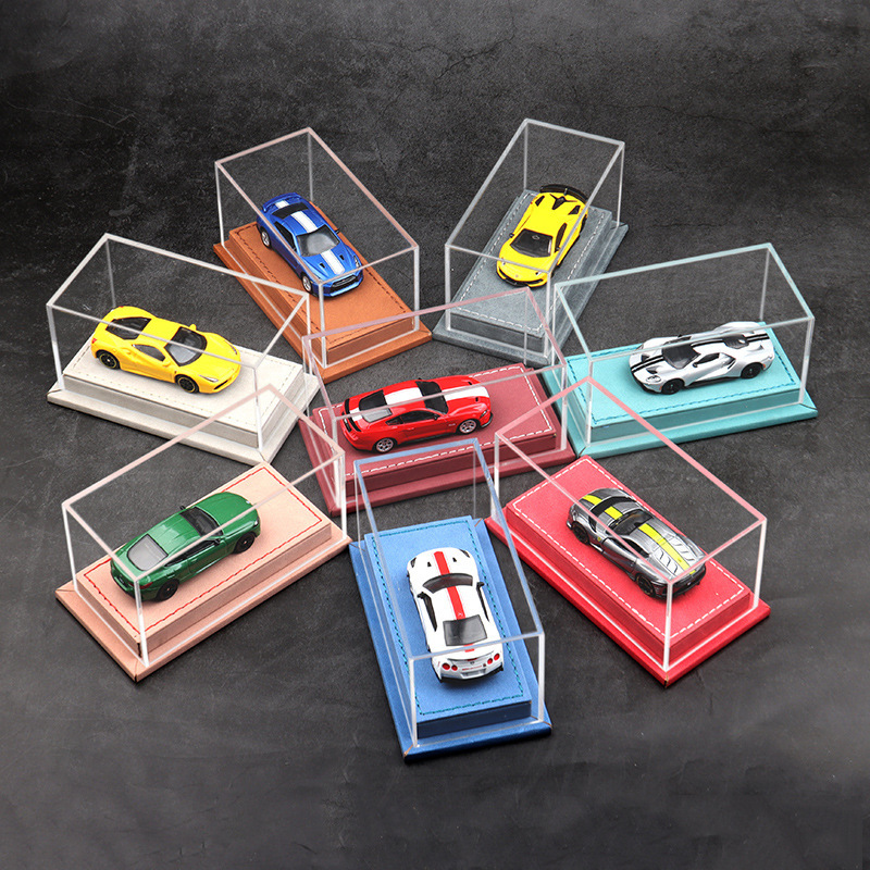 Car Model Display Box 1 64 Sheepskin Leather Acrylic Dust Cover Storage Alloy Car Model Scene Miniature Model