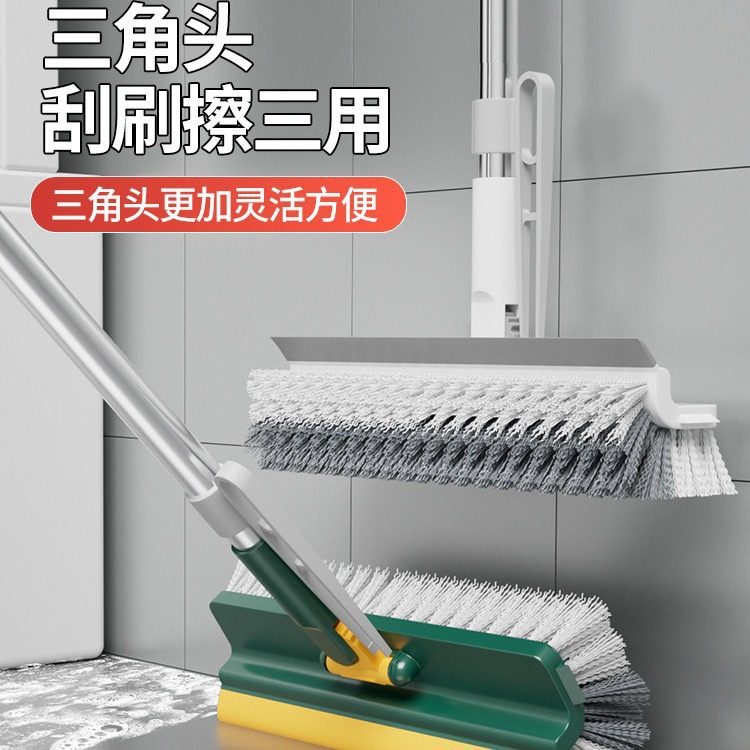 Cepillo de piso cinco en uno, cepillo de piso, lavado de baño, lavado de paredes, limpieza de azulejos, inodoro de mango largo, sin ángulo muerto, cepillo de piso de baño