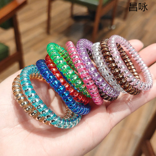 Thin Gold and Silver Phone Cord Hair Ties, Summer Cool Korean Style Hair Ties, 2 Yuan Store Street Stall Hair Ties Batch