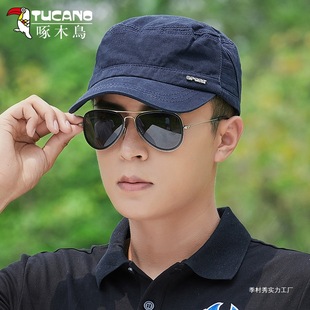 Woodpecker Hat Men's Winter Sunshade Flat Cap Casual All-match Sun Fishing Sunscreen Autumn and Winter Stick Season Village
