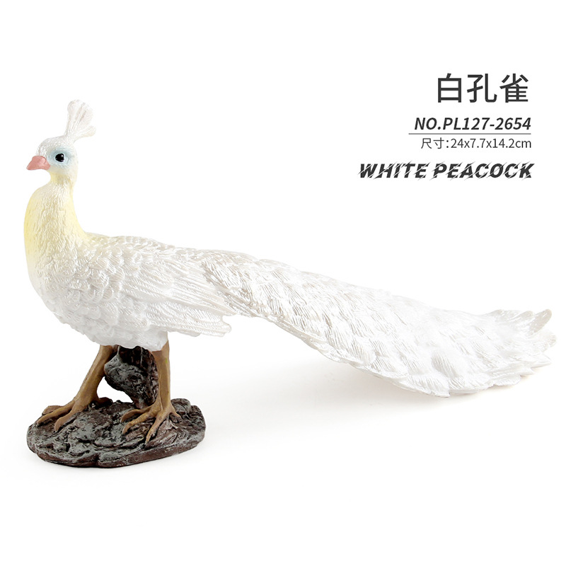 Transfronterizo Nueva simulación animal modelo de Pavo Real azul verde blanco Pavo Real decoración estática decoración de escritorio juguete al por mayor